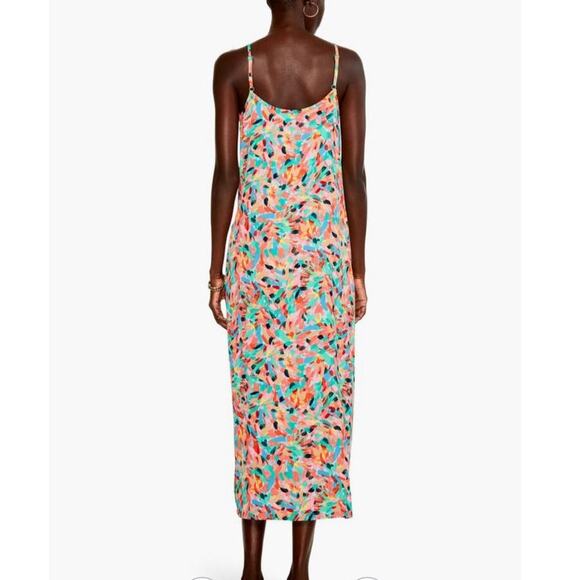 Nic + Zoe Punchy Petals Slip Dress Small Multicolor Artsy Chic Relaxed Fit Maxi - Picture 2 of 10